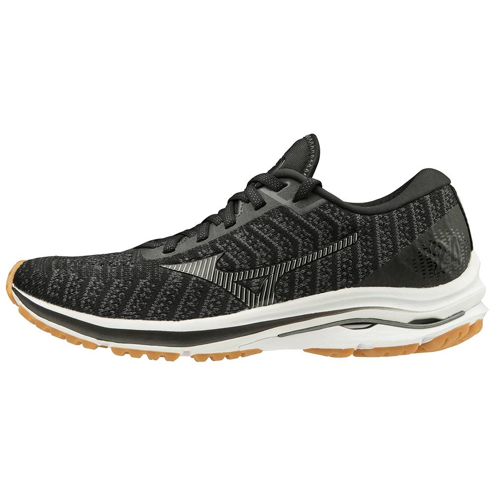 Tenis Para Correr Mizuno Wave Rider 24 WAVEKNIT™ Para Mujer Negros/Grises Oscuro 7068521-VC